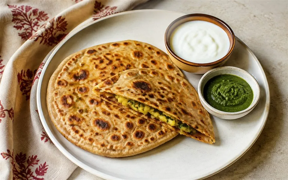 आलू पराठा तैयार व्यंजन
