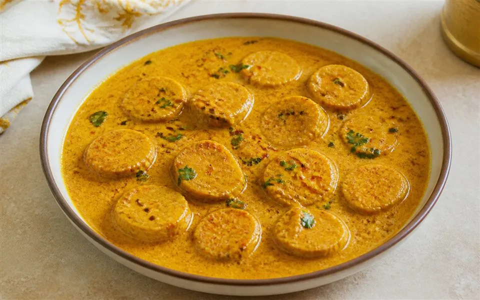 गट्टे की सब्ज़ी तैयार व्यंजन