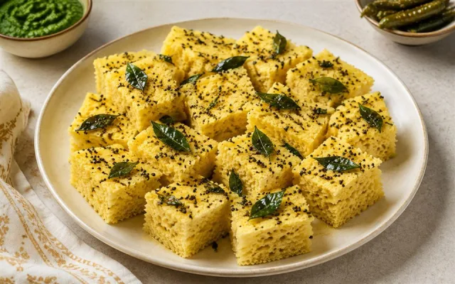 कढ़ाई ढोकला तैयार व्यंजन