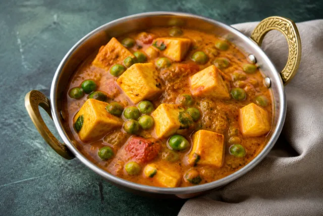 मटर पनीर तैयार व्यंजन