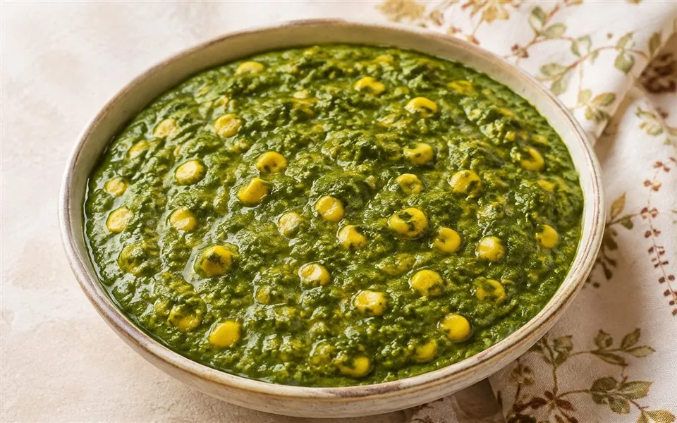 पालक कॉर्न तैयार व्यंजन