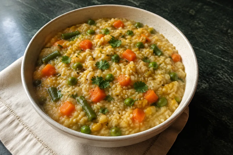 सब्ज़ी दलिया तैयार व्यंजन