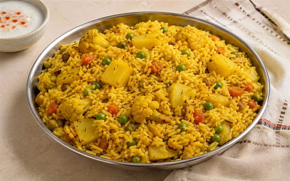 सब्ज़ी तहरी तैयार व्यंजन